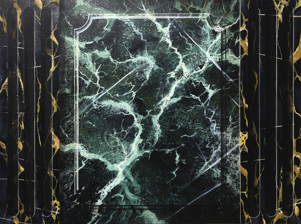 Peinture murale fausse matière