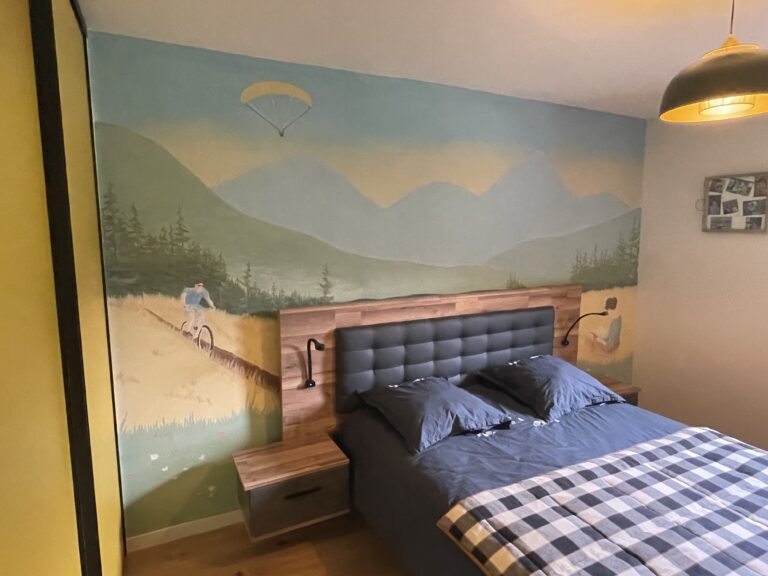 Fresque murale chambre parentale