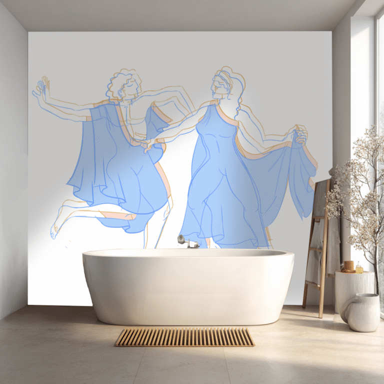fresque murale salle de bain