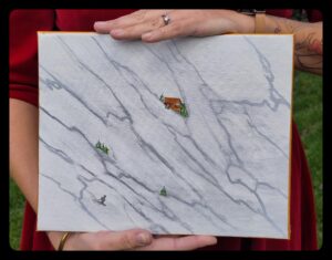 "Matière habitée - Blanc veiné" peinture acrylique