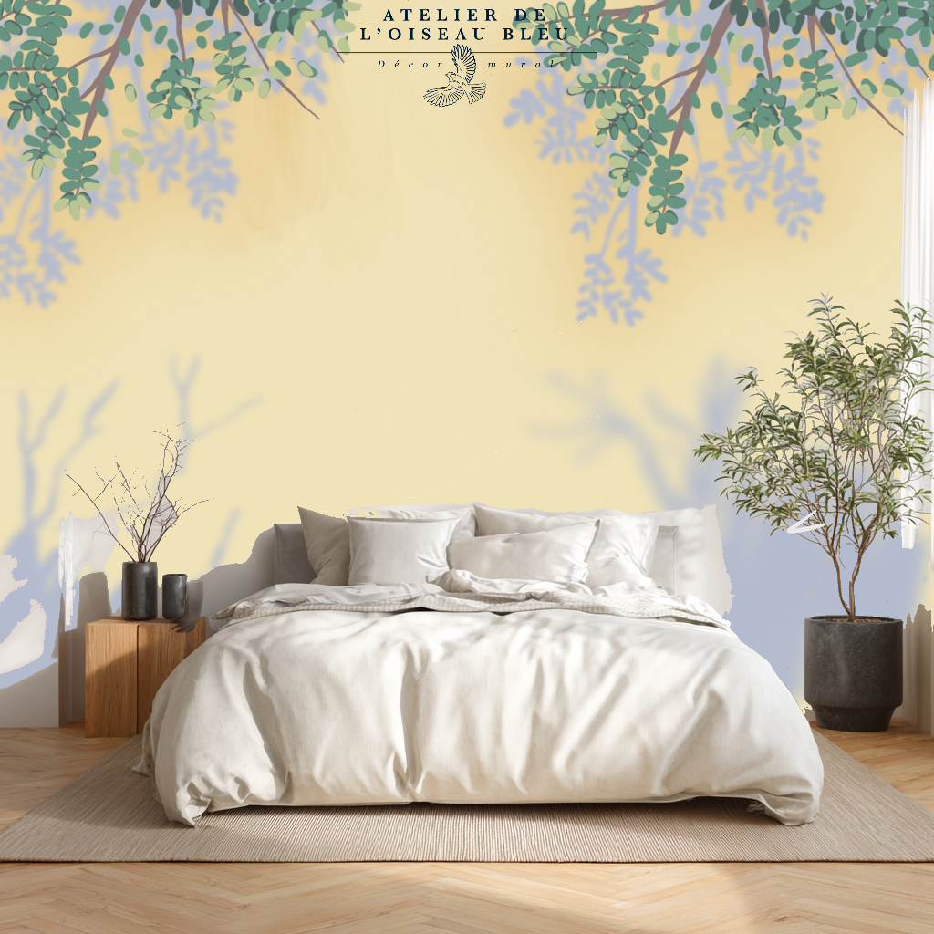 fresque murale chambre parentale